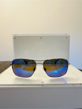 Maui Jim Blue-Brown Mirrored Aviator Sunglasses